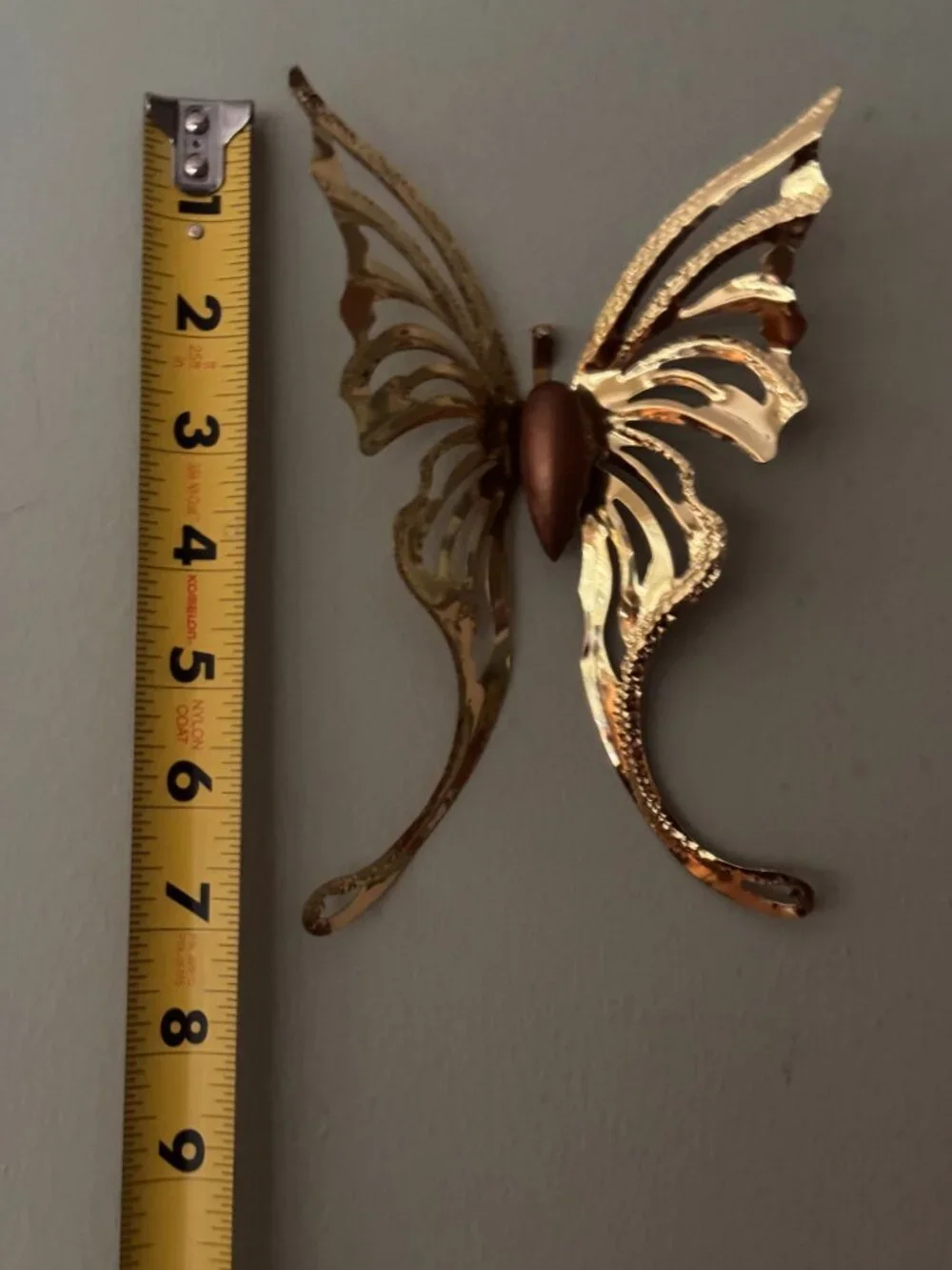 Vintage Gold Butterfly Wall Decor - Set of 3 Mid-Century Wall Han